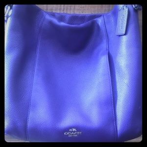 Like new purple leather Coach shoulder bag